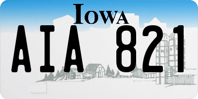 IA license plate AIA821