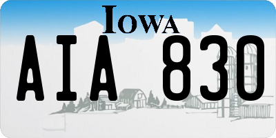 IA license plate AIA830