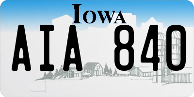 IA license plate AIA840