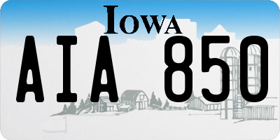 IA license plate AIA850