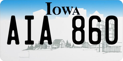 IA license plate AIA860