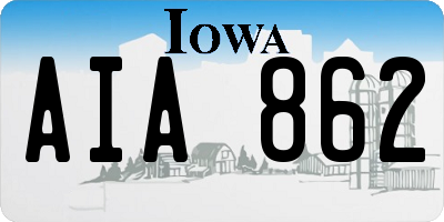 IA license plate AIA862