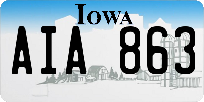 IA license plate AIA863