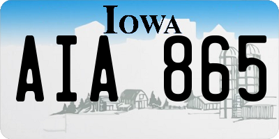 IA license plate AIA865