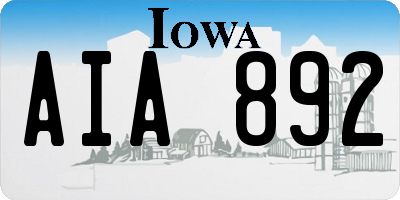 IA license plate AIA892