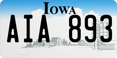 IA license plate AIA893