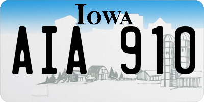 IA license plate AIA910