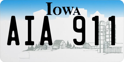 IA license plate AIA911
