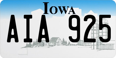 IA license plate AIA925