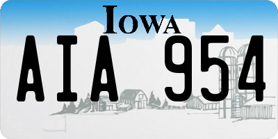 IA license plate AIA954