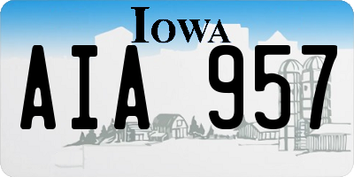IA license plate AIA957