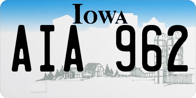 IA license plate AIA962