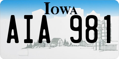IA license plate AIA981