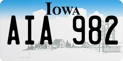 IA license plate AIA982