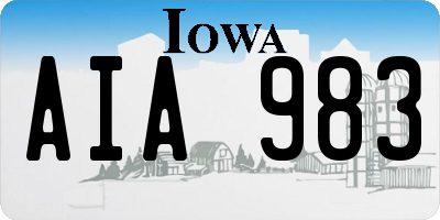 IA license plate AIA983