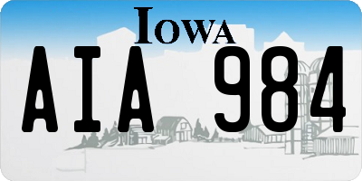 IA license plate AIA984