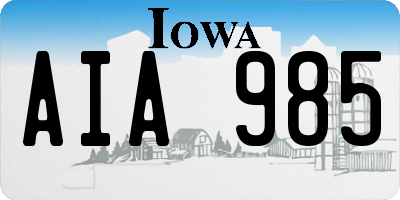IA license plate AIA985