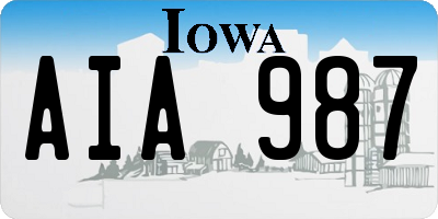IA license plate AIA987