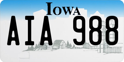 IA license plate AIA988
