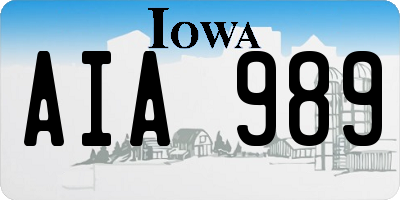 IA license plate AIA989