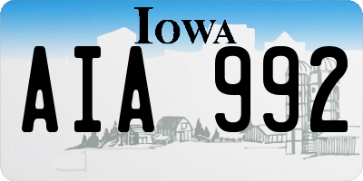 IA license plate AIA992