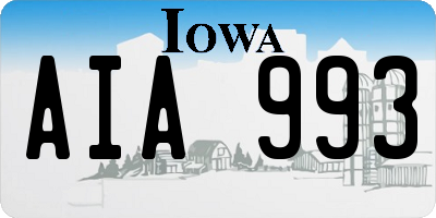 IA license plate AIA993
