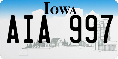 IA license plate AIA997