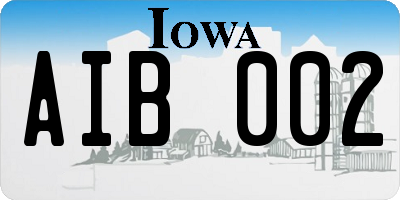 IA license plate AIB002