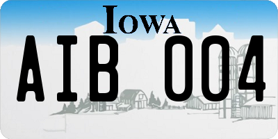 IA license plate AIB004