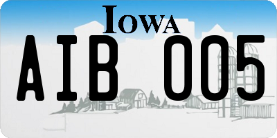 IA license plate AIB005