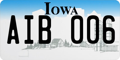IA license plate AIB006