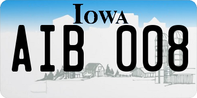 IA license plate AIB008