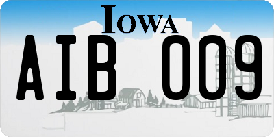 IA license plate AIB009
