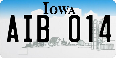 IA license plate AIB014