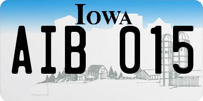 IA license plate AIB015