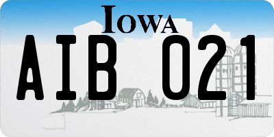 IA license plate AIB021