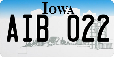 IA license plate AIB022