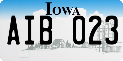 IA license plate AIB023