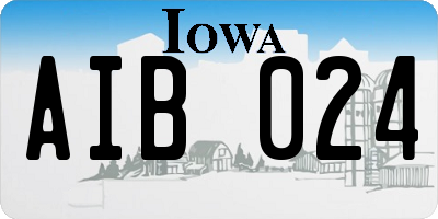 IA license plate AIB024