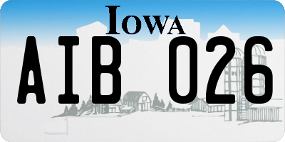 IA license plate AIB026