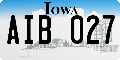 IA license plate AIB027