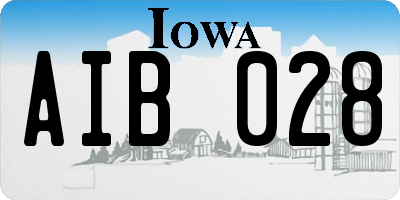 IA license plate AIB028