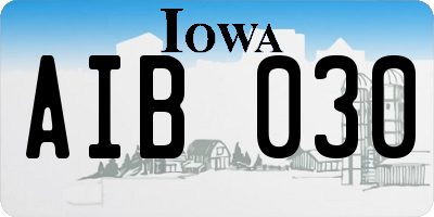 IA license plate AIB030