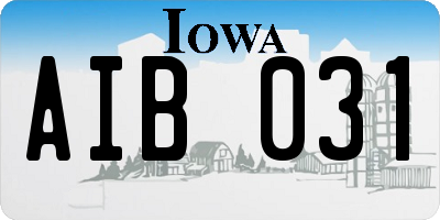 IA license plate AIB031