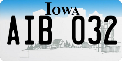 IA license plate AIB032