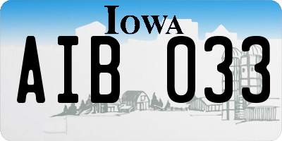 IA license plate AIB033