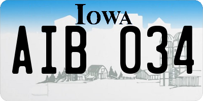 IA license plate AIB034