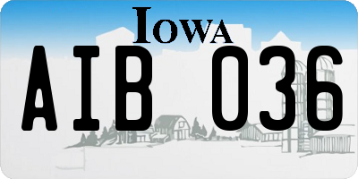 IA license plate AIB036