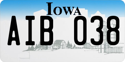 IA license plate AIB038
