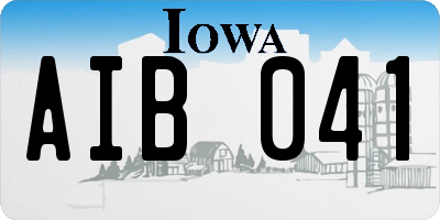 IA license plate AIB041